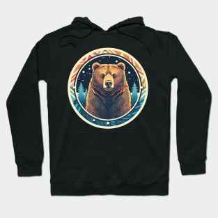 Grizzly Bear in Ornmament , Love Bears Hoodie